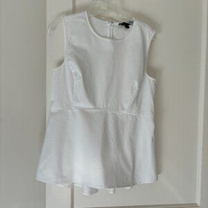 Banana Republic White Sleeveless Peplum Top Size 8